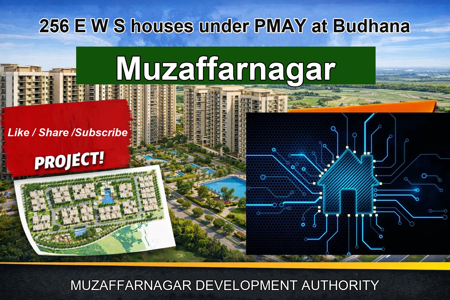 256 E W S houses under PMAY at Budhana