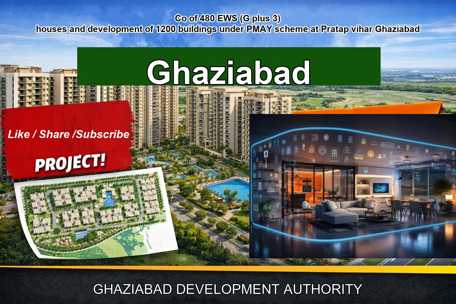 Co of 480 EWS (G plus 3) houses and development of 1200 buildings under PMAY scheme at Pratap vihar Ghaziabad