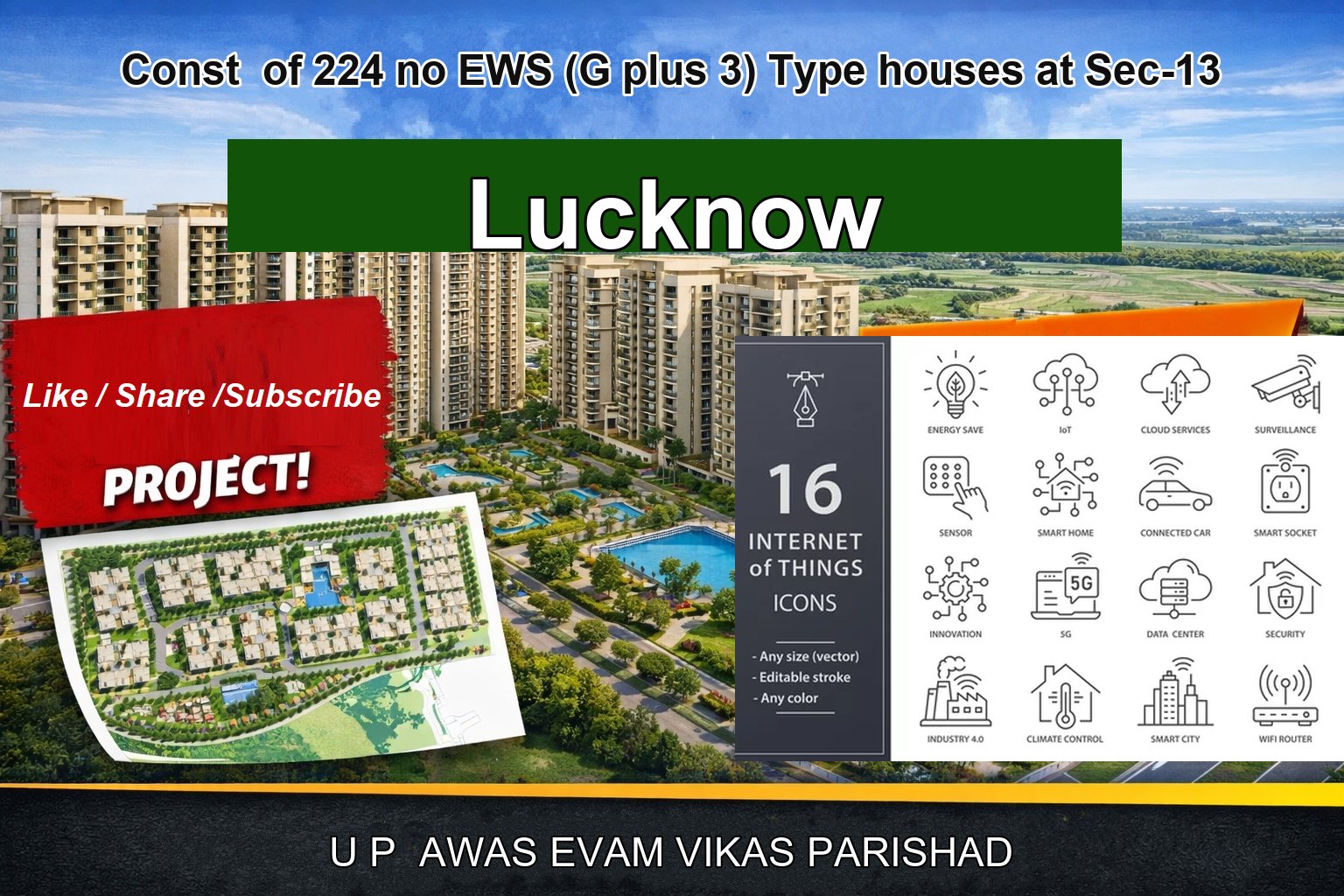 Const of 224 no EWS (G plus 3) Type houses at Sec-13