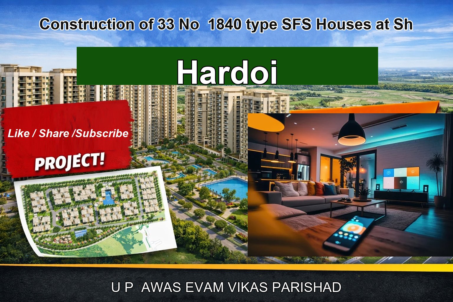 Construction of 33 No 1840 type SFS Houses at Sh