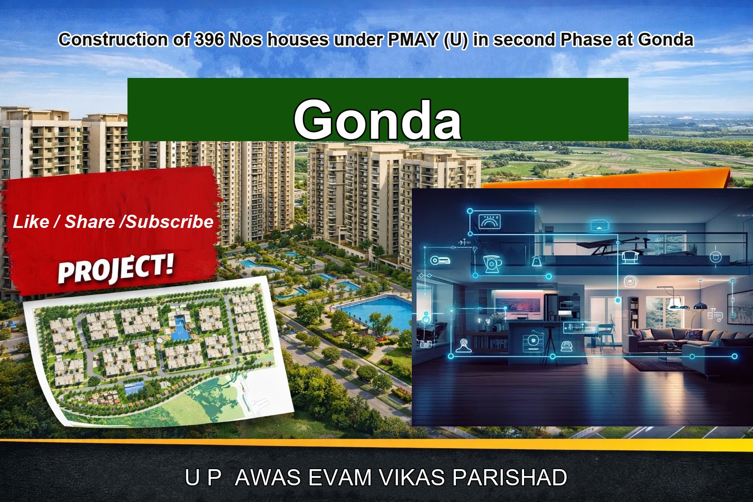Construction of 396 Nos houses under PMAY (U) in second Phase at Gonda