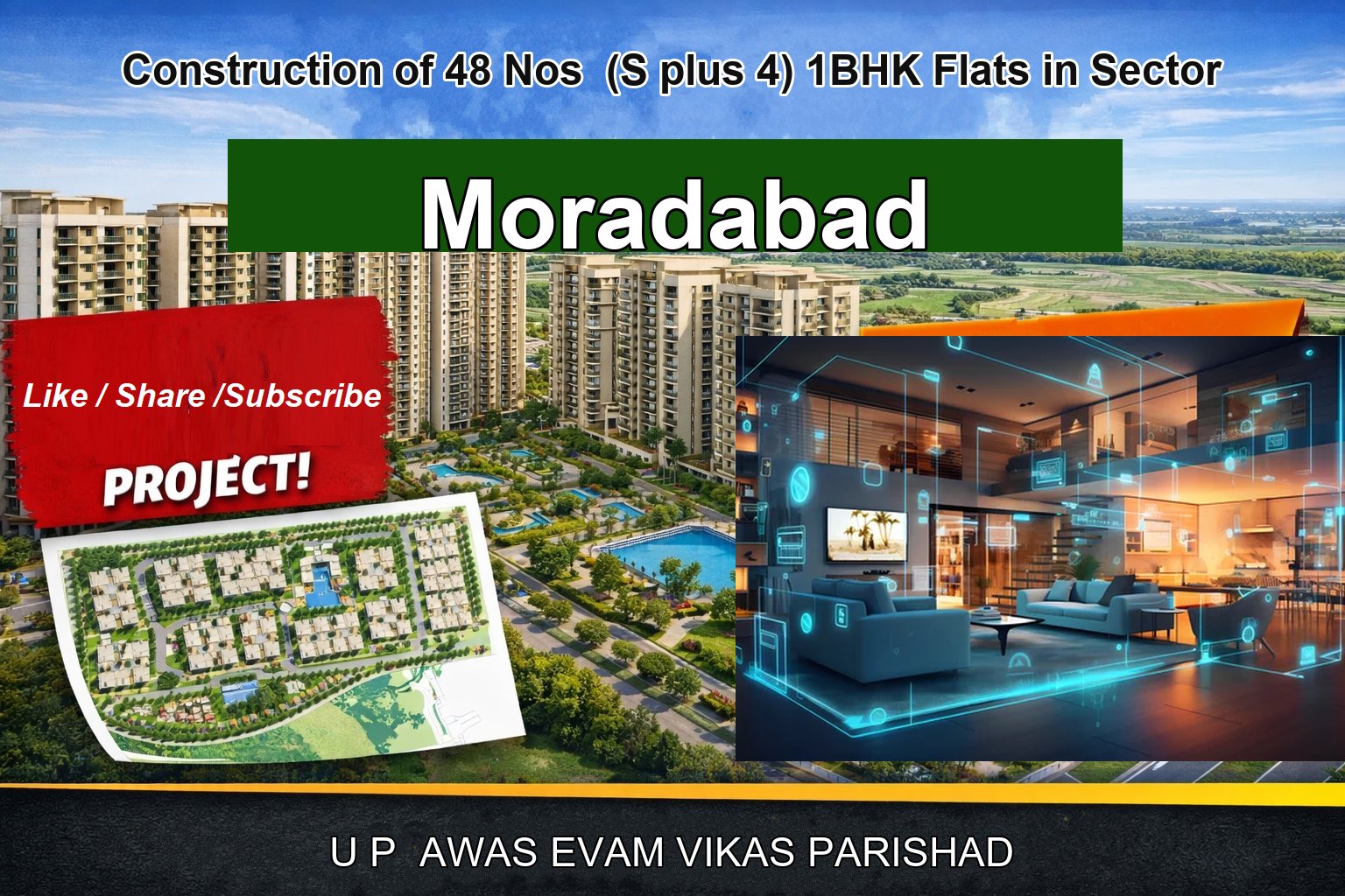 Construction of 48 Nos (S plus 4) 1BHK Flats in Sector