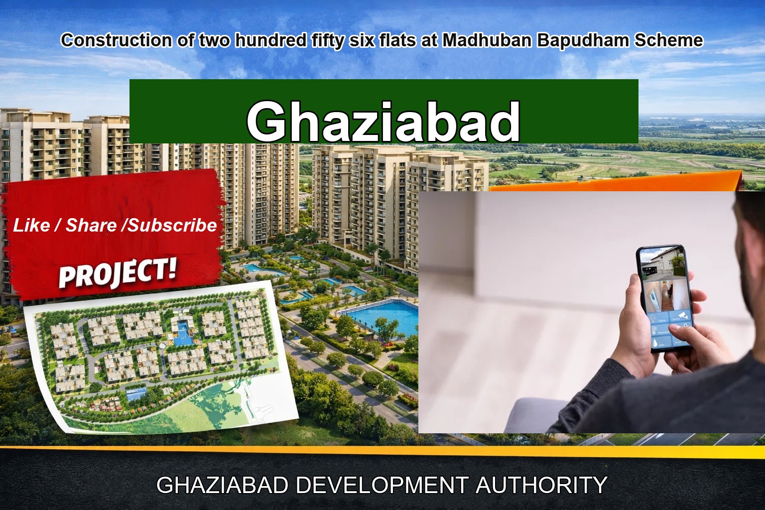 Construction of two hundred fifty six flats at Madhuban Bapudham Scheme