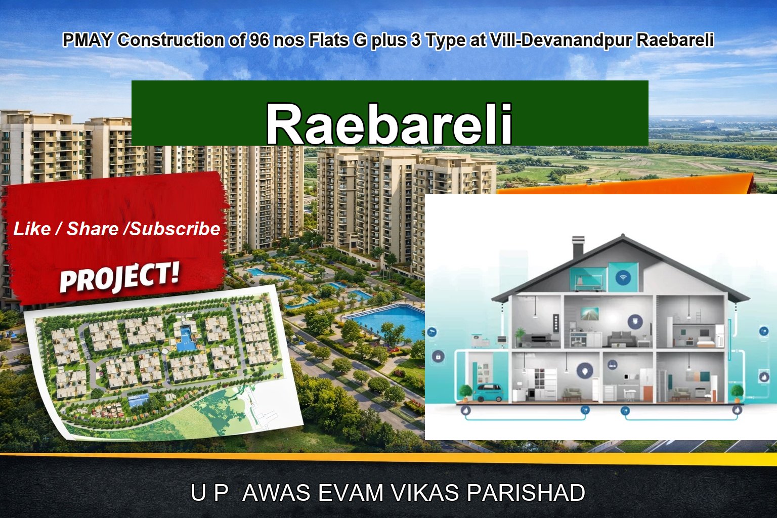 PMAY Construction of 96 nos Flats G plus 3 Type at Vill-Devanandpur Raebareli