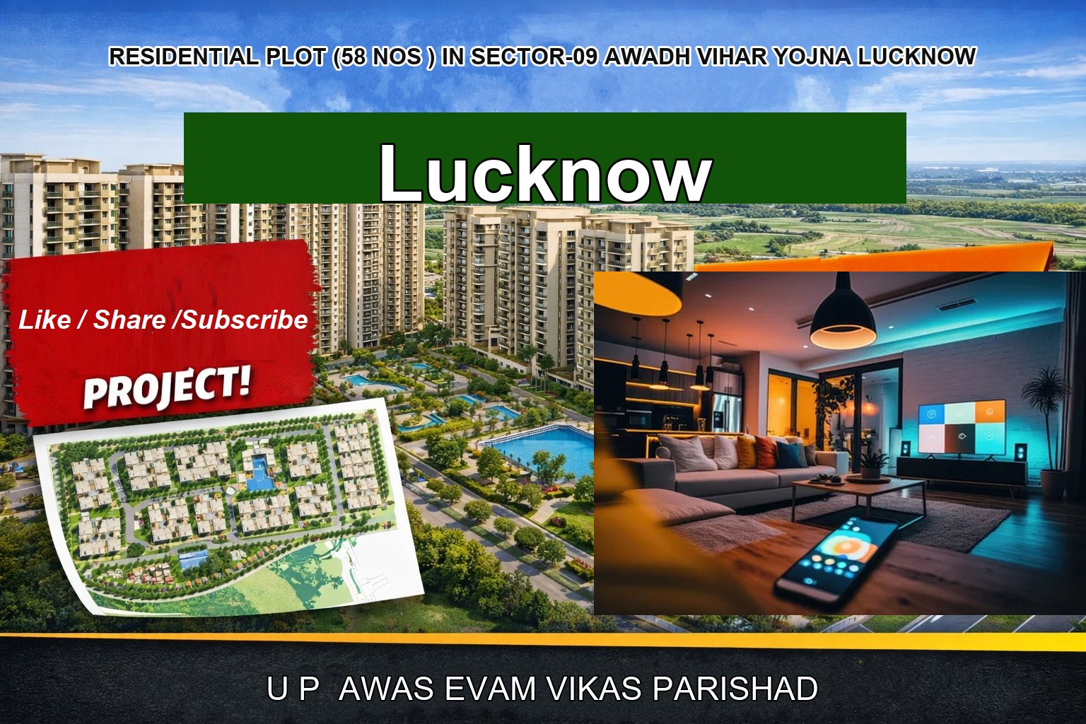 RESIDENTIAL PLOT (58 NOS ) IN SECTOR-09 AWADH VIHAR YOJNA LUCKNOW