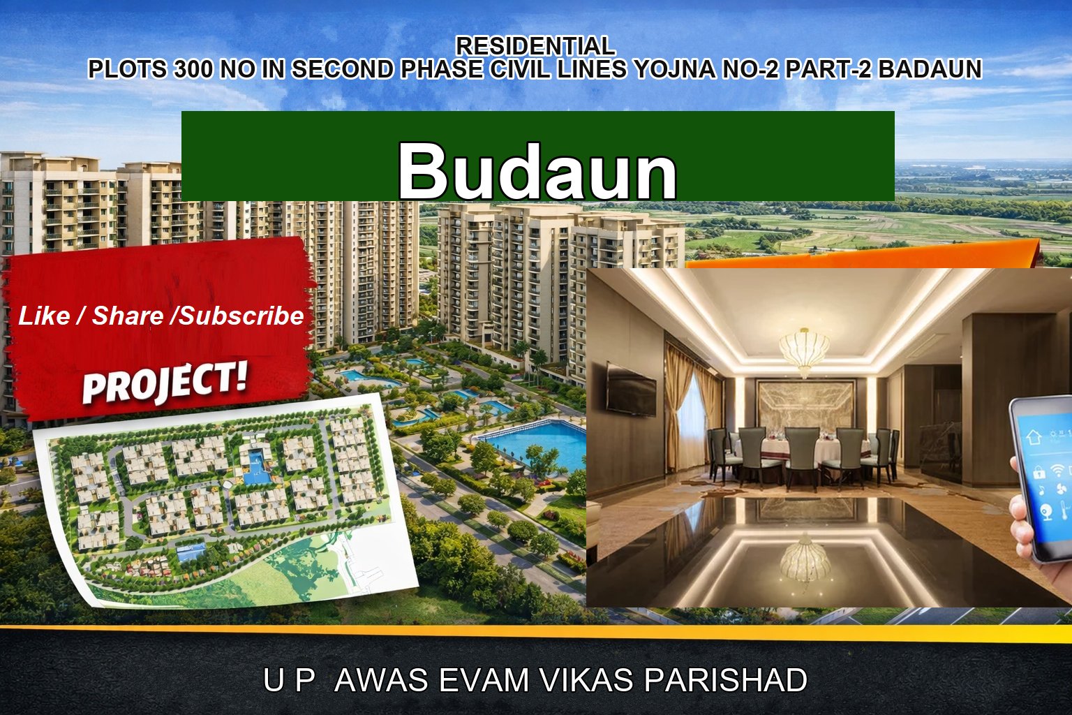 RESIDENTIAL PLOTS 300 NO IN SECOND PHASE CIVIL LINES YOJNA NO-2 PART-2 BADAUN