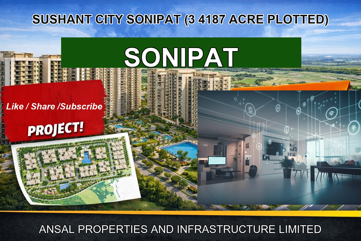 SUSHANT CITY SONIPAT (3 4187 ACRE PLOTTED)